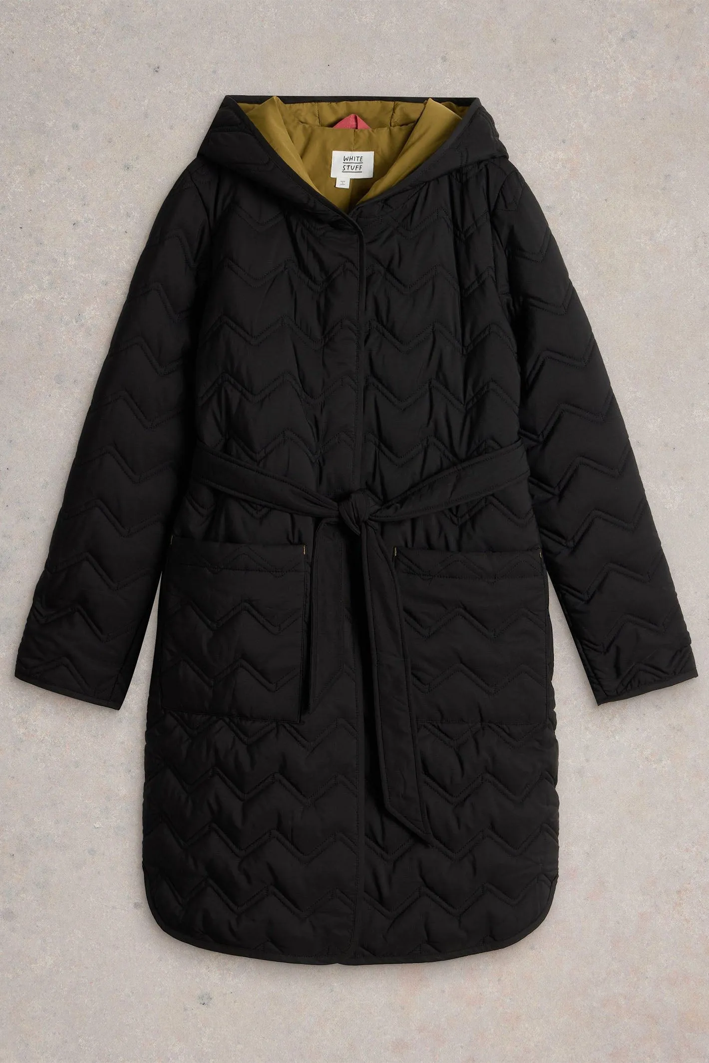 White Stuff Arlet Quilted Coat Pure Black 441410