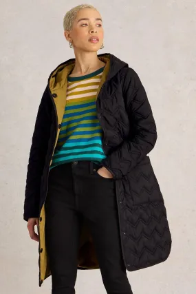 White Stuff Arlet Quilted Coat Pure Black 441410