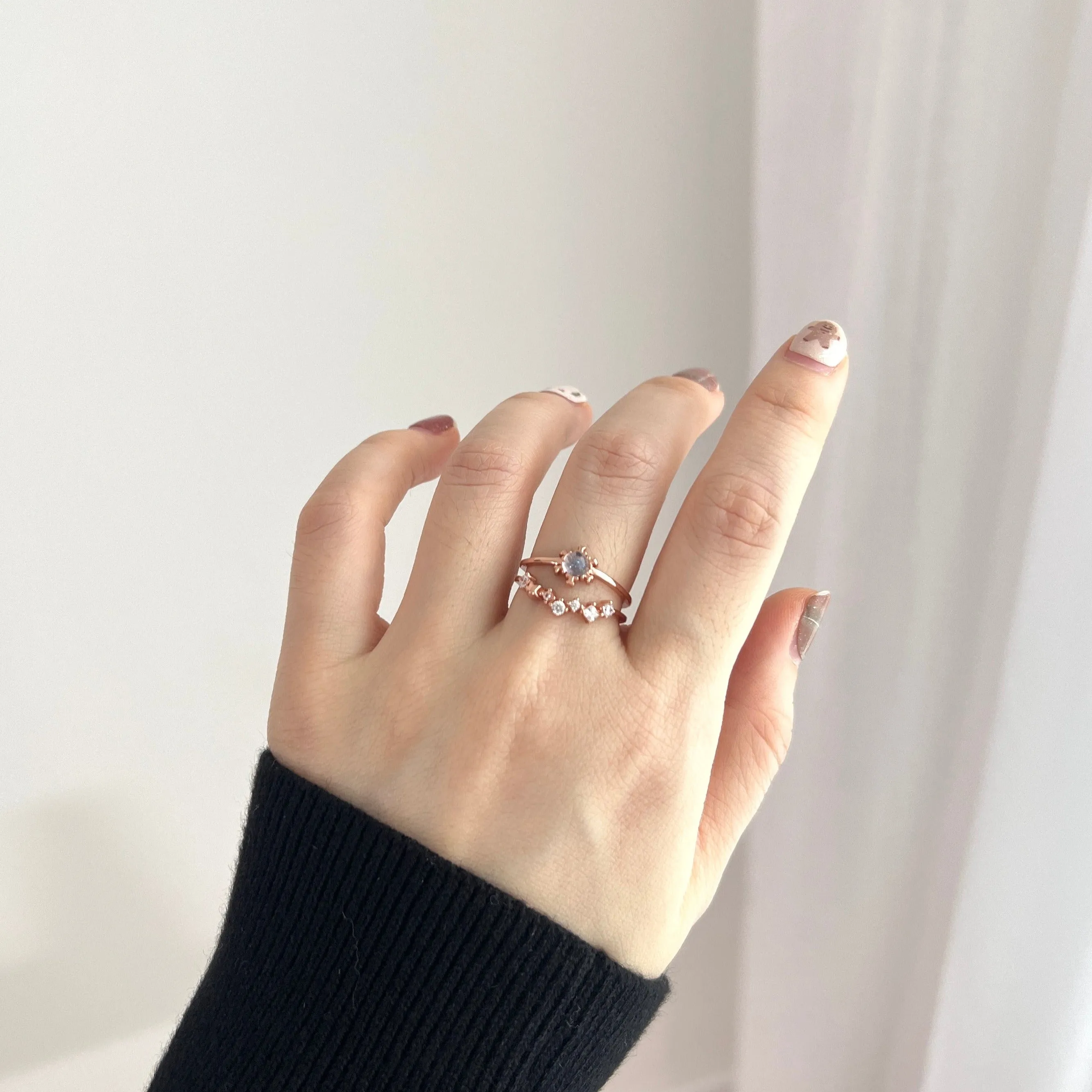 Winter Snowflake Layered Ring 925 Silver