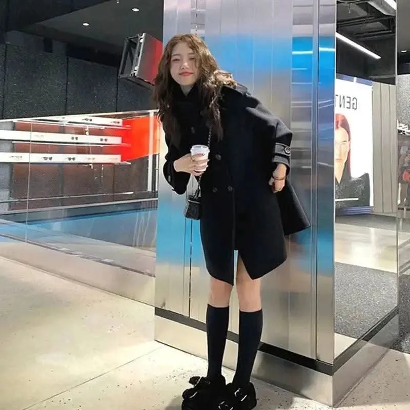 Women’s Korean Winter Woolen Jacket – Thickened Double-Sided Overcoat