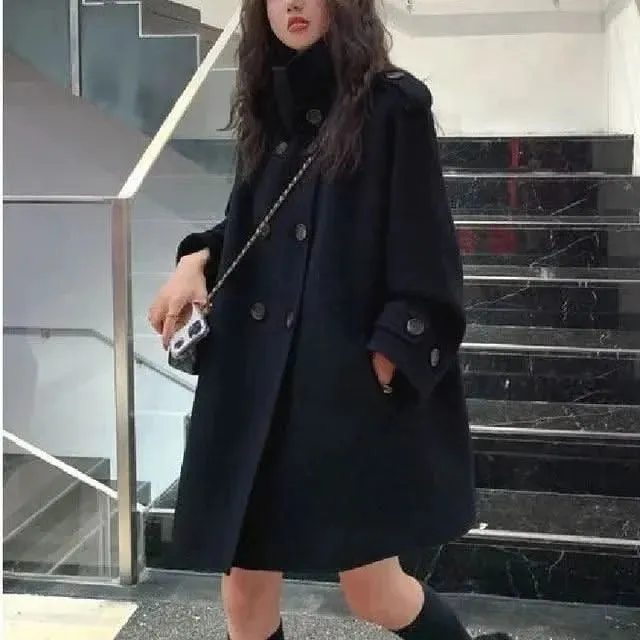 Women’s Korean Winter Woolen Jacket – Thickened Double-Sided Overcoat
