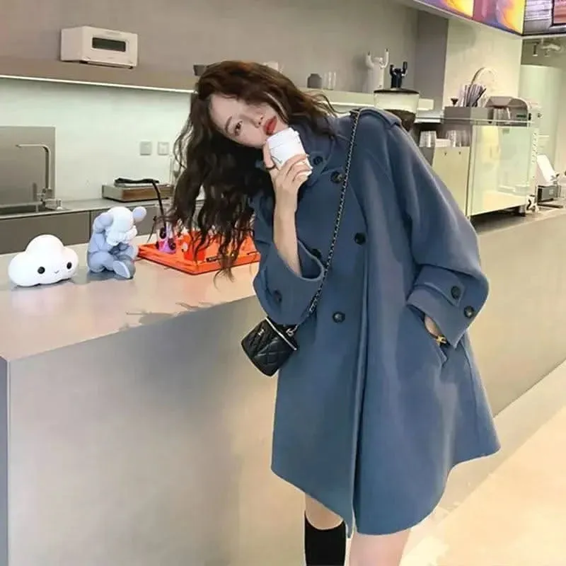 Women’s Korean Winter Woolen Jacket – Thickened Double-Sided Overcoat