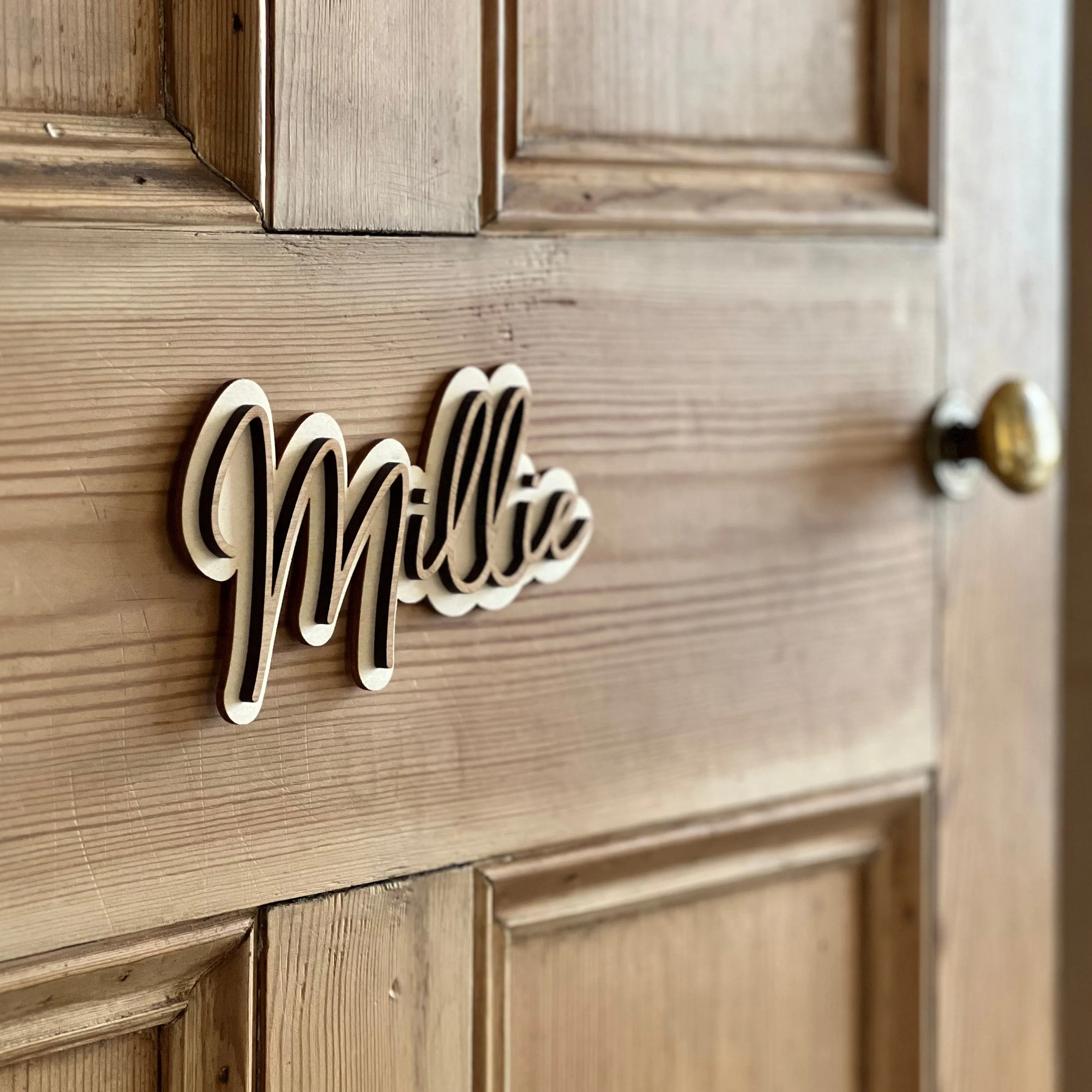 Wooden Layered Name Door Sign
