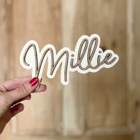 Wooden Layered Name Door Sign
