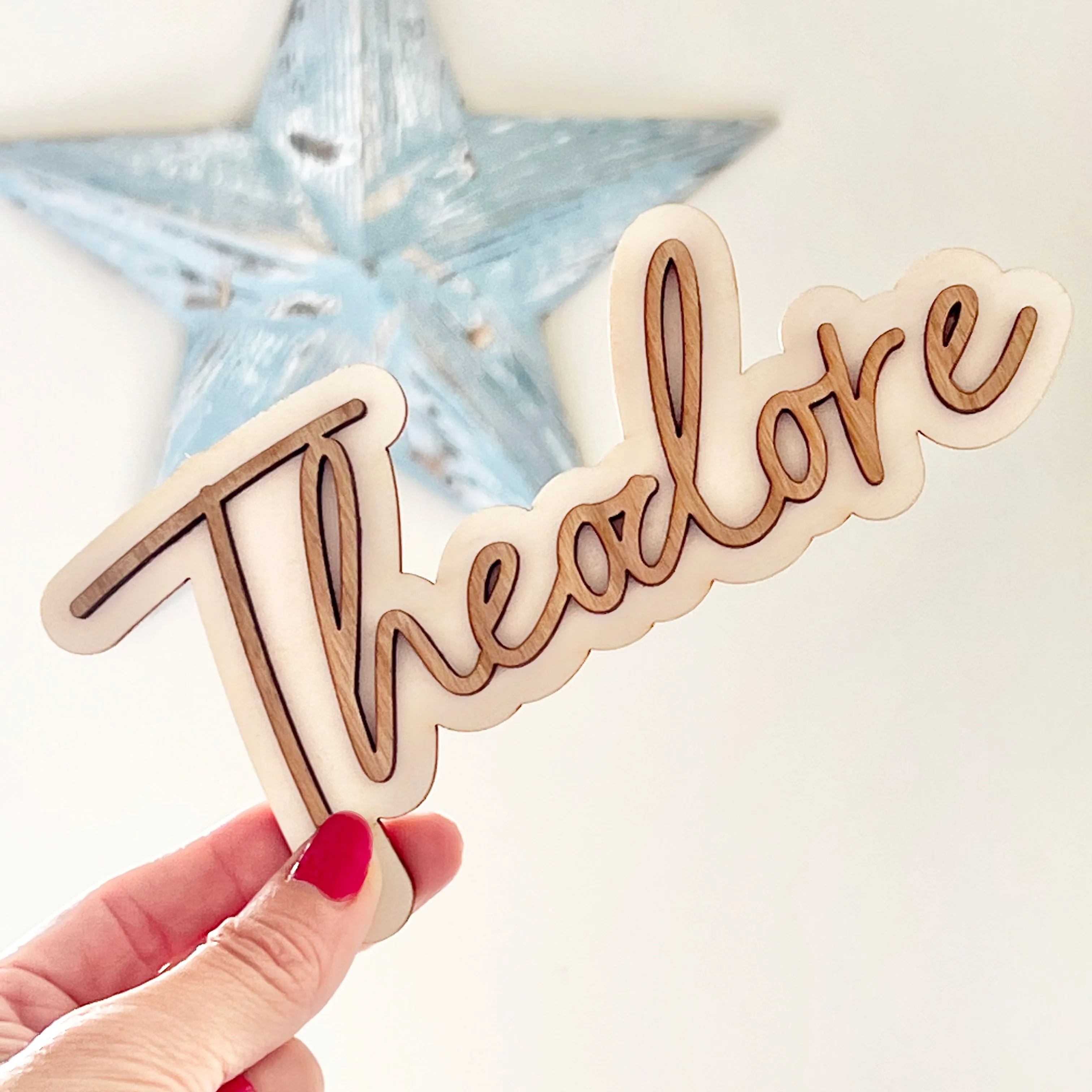 Wooden Layered Name Door Sign