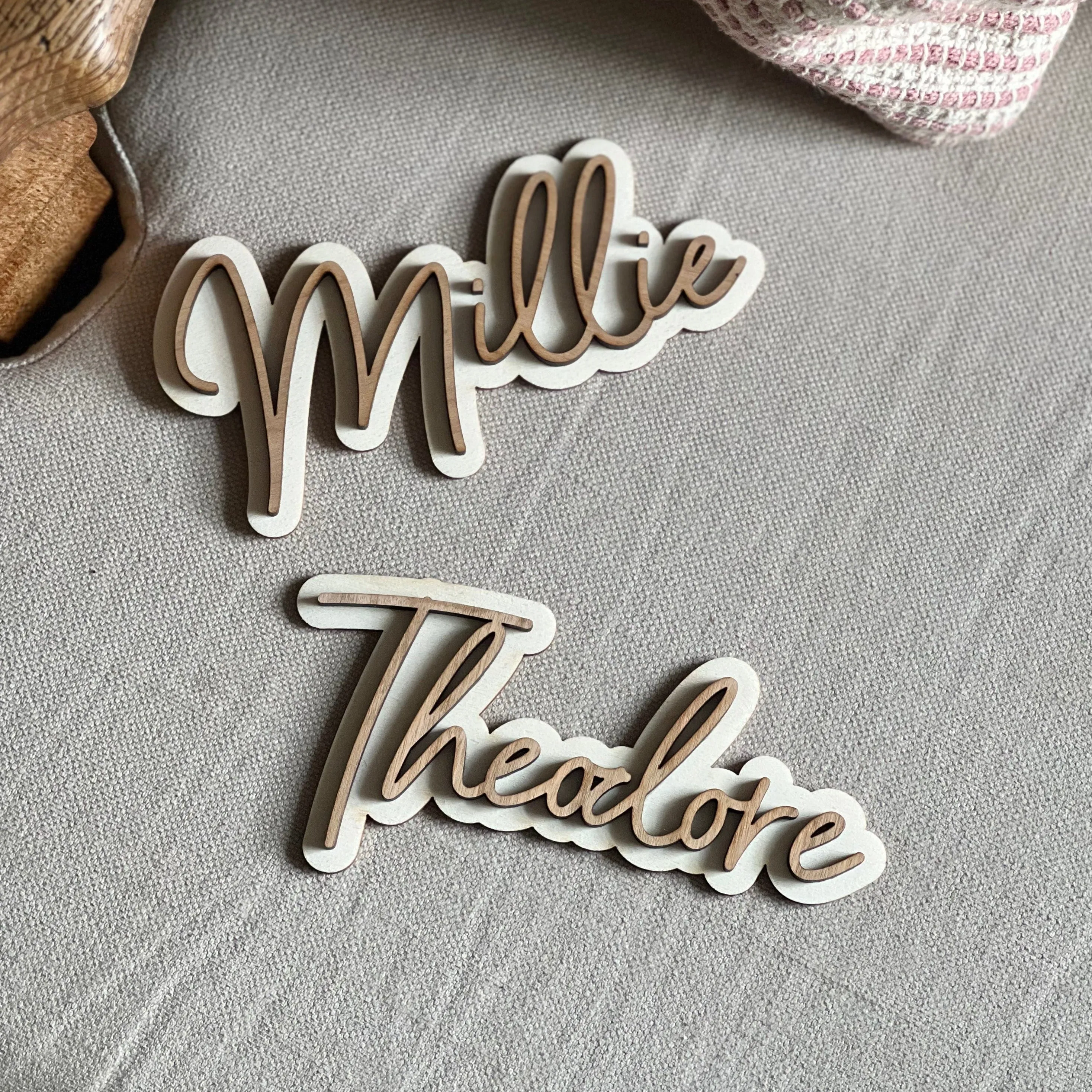Wooden Layered Name Door Sign